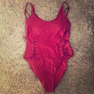 Sexy Pink High Cut Bathing Suit